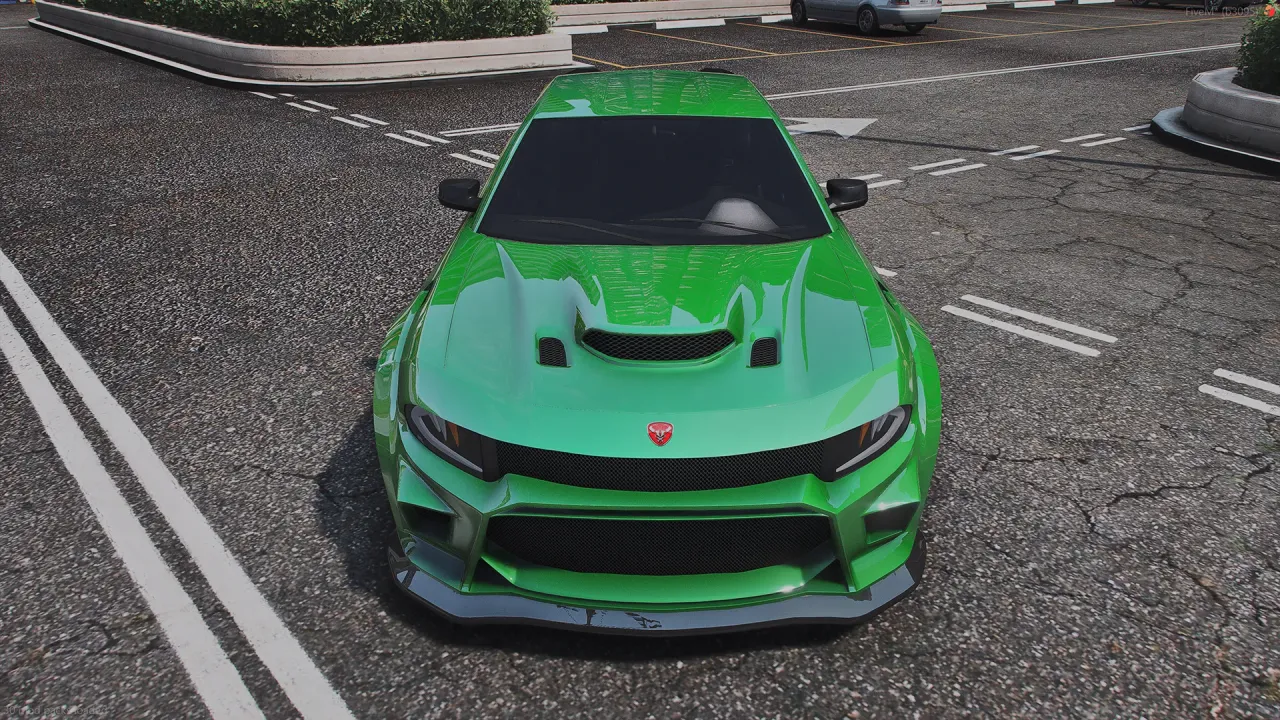 Bravado Buffalo TTS 15 front view from above in green, showing the vented hood and wide front splitter